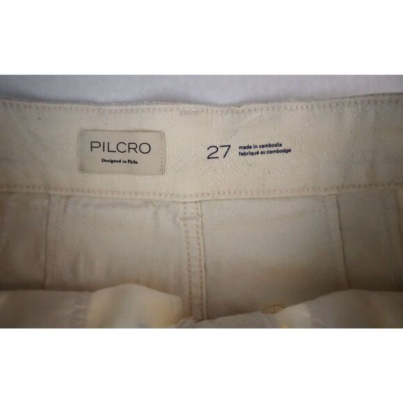 Pilcro Anthropologie OB1809245 Women Sz 27 Beige The Skipper Wide-Leg Jeans - Picture 2 of 12